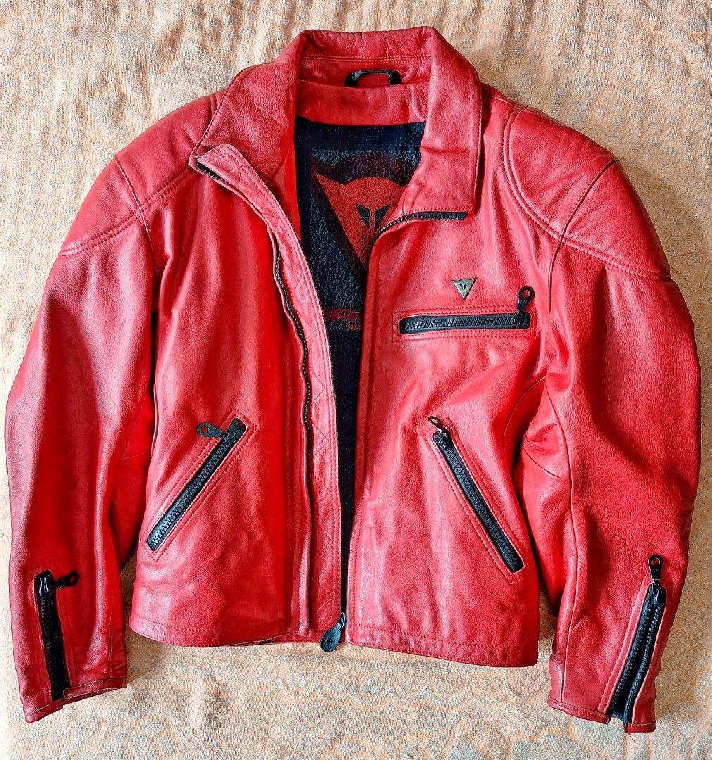 Red leather jacket size 20 new arrivals