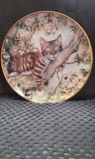 Deco plate porcelain ceramic by Debbie Cook cat 8"