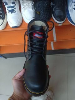 DICKIES 6-Eye Black Leather Boots
