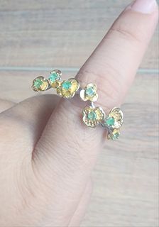 Emerald ring and earrings