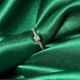 Engagement Ring 14K White Gold Setting .25ct Natural Diamonds Size 6