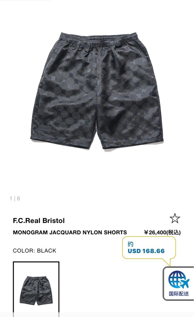 f.c.real Bristol MONOGRAM JACQUARD NYLON SHORTS, 男裝, 運動 f.c.real Bristol MONOGRAM JACQUARD NYLON SHORTS, 男裝, 運動