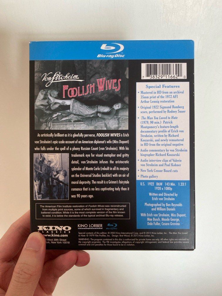 Foolish Wives (Erich von Stroheim) Blu-ray, 興趣及遊戲, 音樂、樂器 