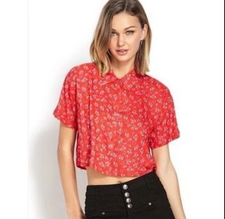 Forever 21 crop polo shirt