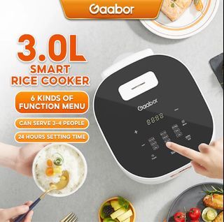 Gaabor Mulitfunctional Touchscreen  3 Liter Smart Rice Cooker 6-function Menu