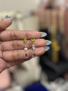 gemstone earrings 18k gold