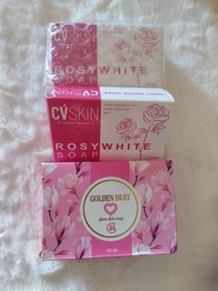 Golden Dust glass skin soap & CV SKIN Rosy White soap