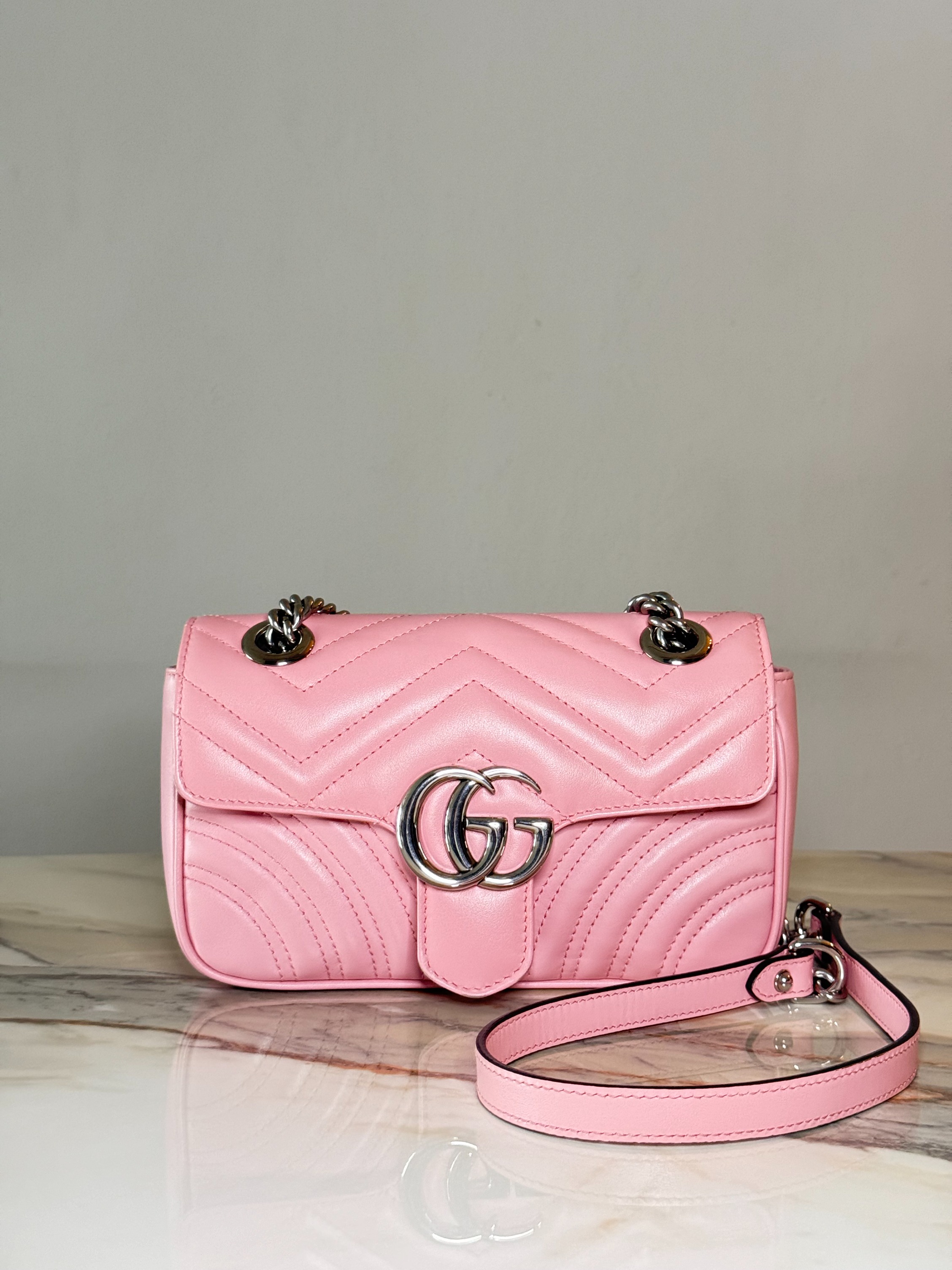 Light Pink Gucci Marmont Pastel Bag GUCCI GG MARMONT MINI
