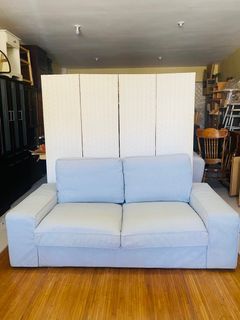 JAPAN SURPLUS FURNITURE IKEA KIVIK 2-3 SEATERS SOFA  FULLY WASHABLE COVER BULKY FOAM  FG024  SIZE 55-74L x 31-35W x 16H in inches  19"SANDALAN HEIGHT 34.5"ARM REST  (AS-IS ITEM) IN GOOD CONDITION