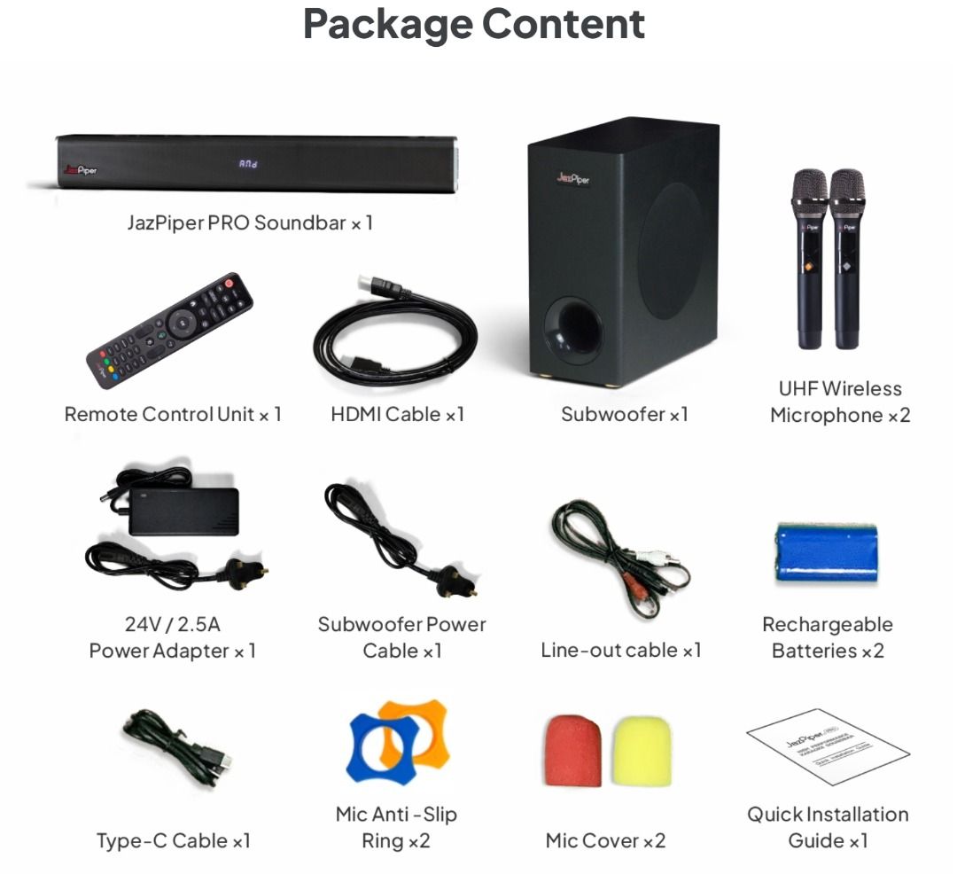 JazPiper Pro | Karaoke Set System for Home | 0% Installment | Free Same Day Delivery (Category: Entertainment Systems & Smart Home Devices) located in Singapore. Submitted by daytech (Listing ID 1303740784, Image 2). Description: ✅ Ready Stock in SG ✅ JazPiper Authorized Distributor ✅ Brand New in Box ✅ One Year Local Warranty (Six Months for Mic and Remote) ⛔ Fixed Price Payment via Atome /Paynow/Paylah/Bank Transfer No Cash on Delivery 🏪 Self 