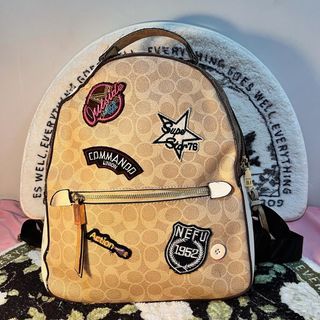 Leather Backpack with Patches