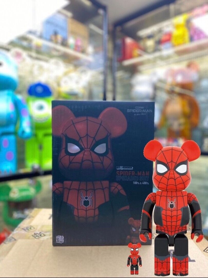 Marvel Bearbrick Spiderman Upgraded Suit 100% u0026 400%