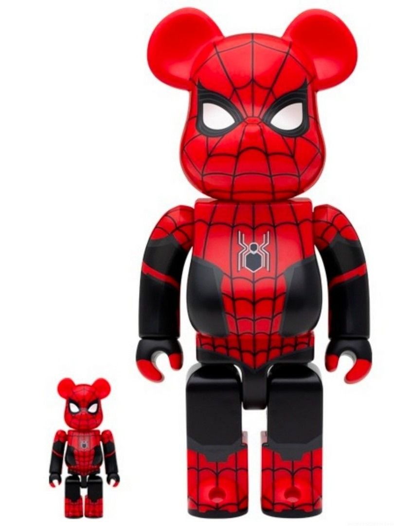 Marvel Bearbrick Spiderman Upgraded Suit 100% u0026 400%