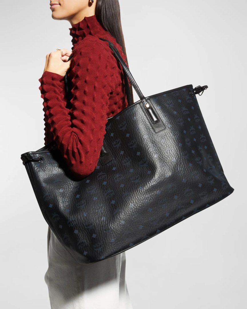 Mcm monogram shopper tote shop