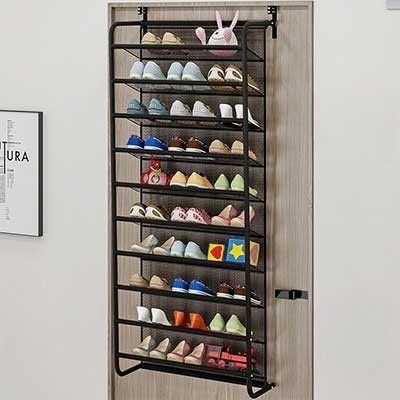 Minimalistic Hanging Shoe Rack Over The Door Rear Shoe Rack Wall Mounted Footwear Shoe Cabinet Storage With Hook Multilayered Shoe Item Display