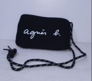 Missy's AGNES B. Black Neoprene Crossbody Bag | Mobile and Wallet Sling Bag | Cellphone  and Card Holder