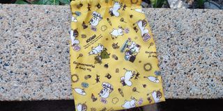 Moomin yellow drawstring pouch