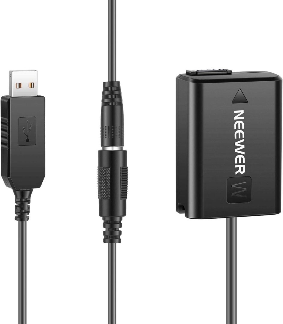 Neewer DC Coupler Replacement for NP-FW50 Dummy Battery Power Adapter with USB Cable Compatible with A7 A7R A7S A7II A7RII A7SII A6500 A6400 A6300 A6100 A6000 NEX5 NEX7 DSC-RX10 II III IV628638354914571128