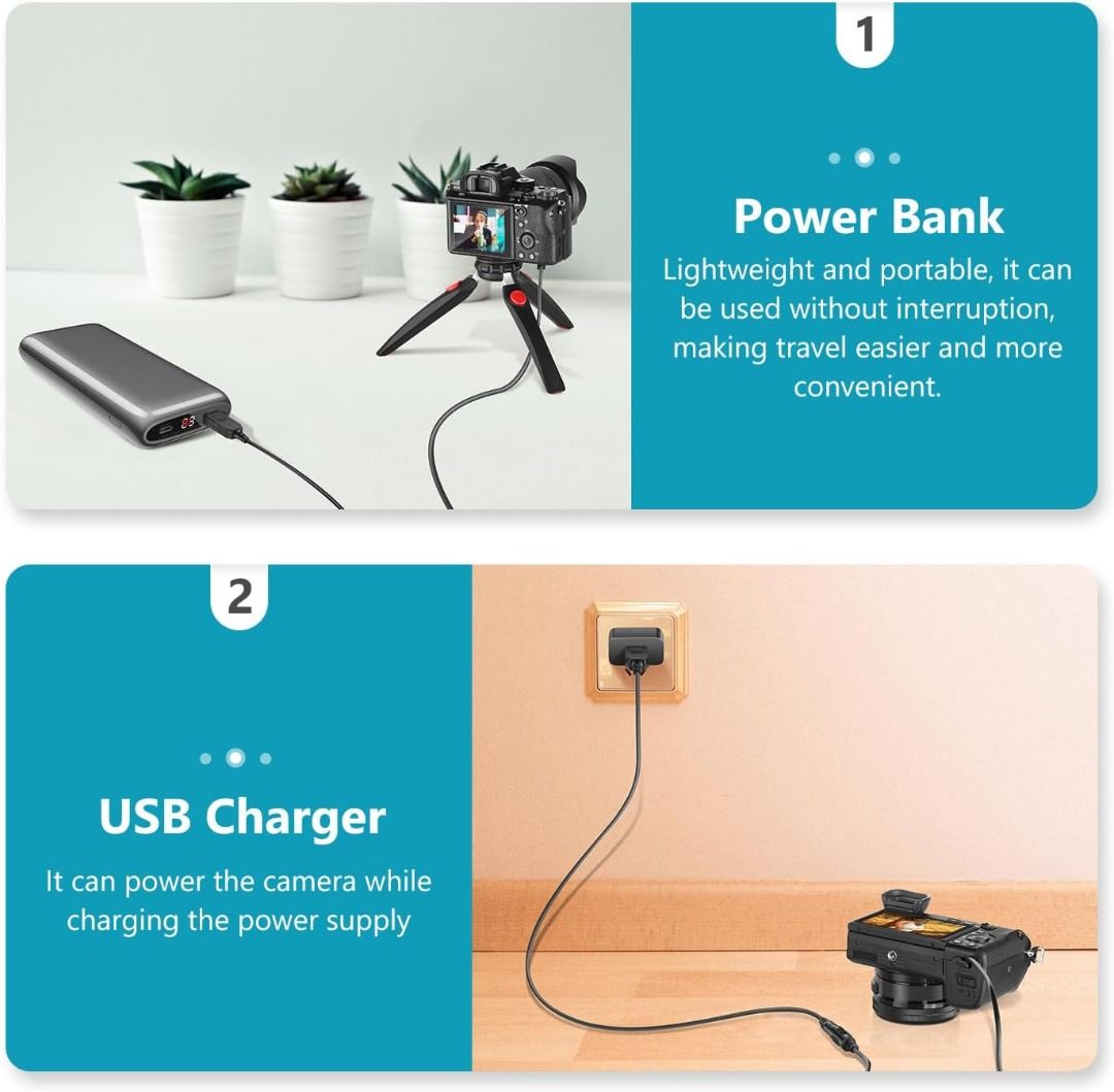 Neewer DC Coupler Replacement for NP-FW50 Dummy Battery Power Adapter with USB Cable Compatible with A7 A7R A7S A7II A7RII A7SII A6500 A6400 A6300 A6100 A6000 NEX5 NEX7 DSC-RX10 II III IV62863835491457114