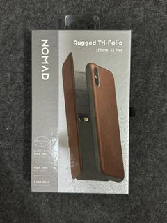 Nomad Rugged Tri-Folio Case for iPhone XS Max Horween Leather
