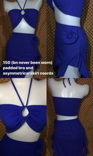 Padded Bra and Asymmetrical Skirt Coords I Crepe Fabric