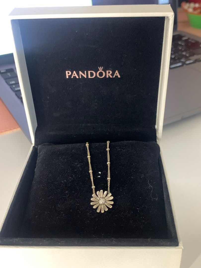 Pandora Pave Daisy Flower Necklace Women s Fashion Jewelry Organizers Necklaces on Carousell