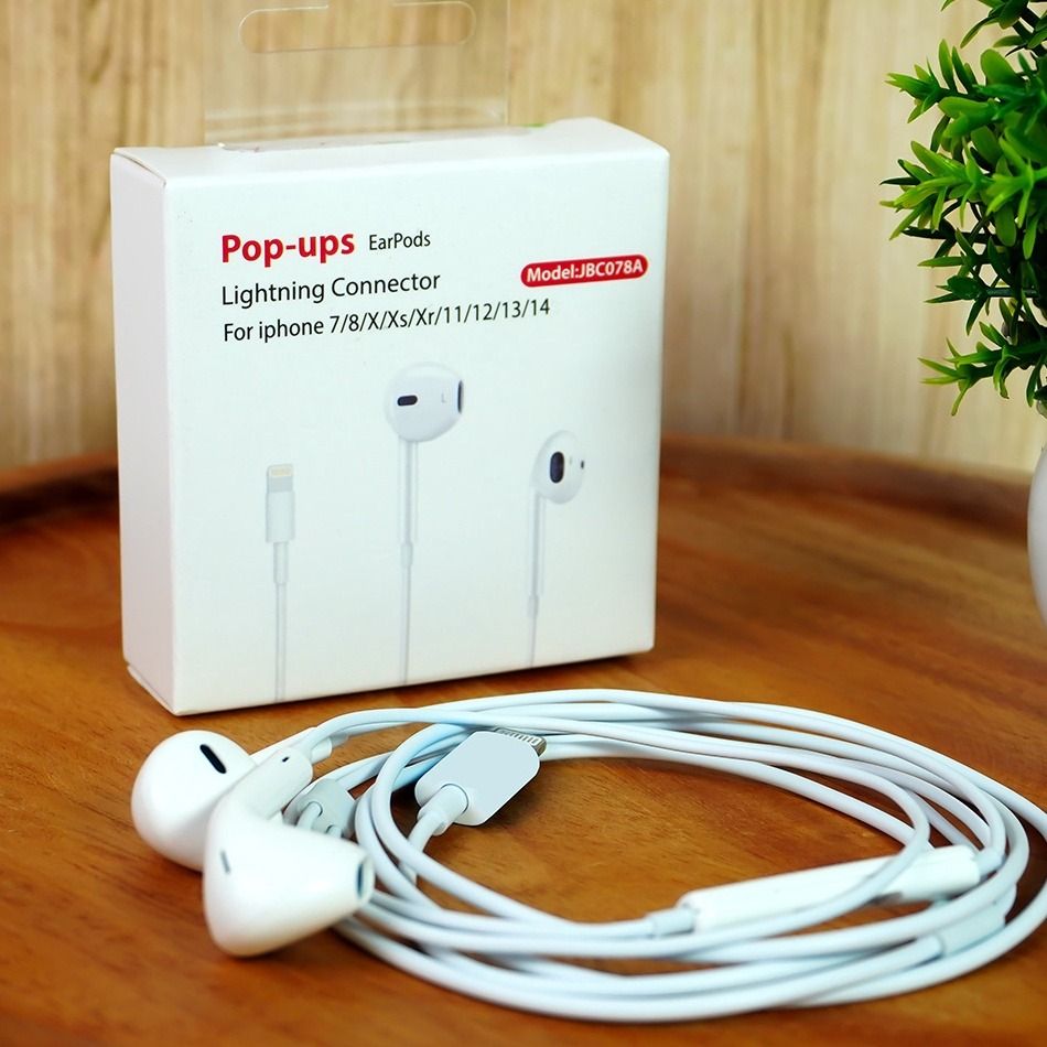 5926 Pop ups EarPods Lightning Connector For iphone 7 8 X Xs Xr 11 12 Model JBC078A