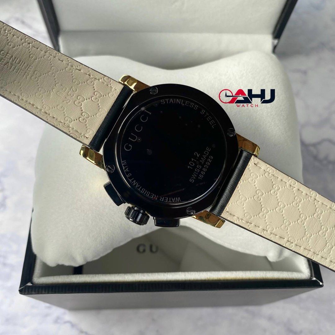 PREORDER ORIGINAL GUCCI G CHRONO XL BLACK DIAL BLACK LEATHER MENS WATCH YA101203 Men s Fashion Watches Accessories Watches on Carousell