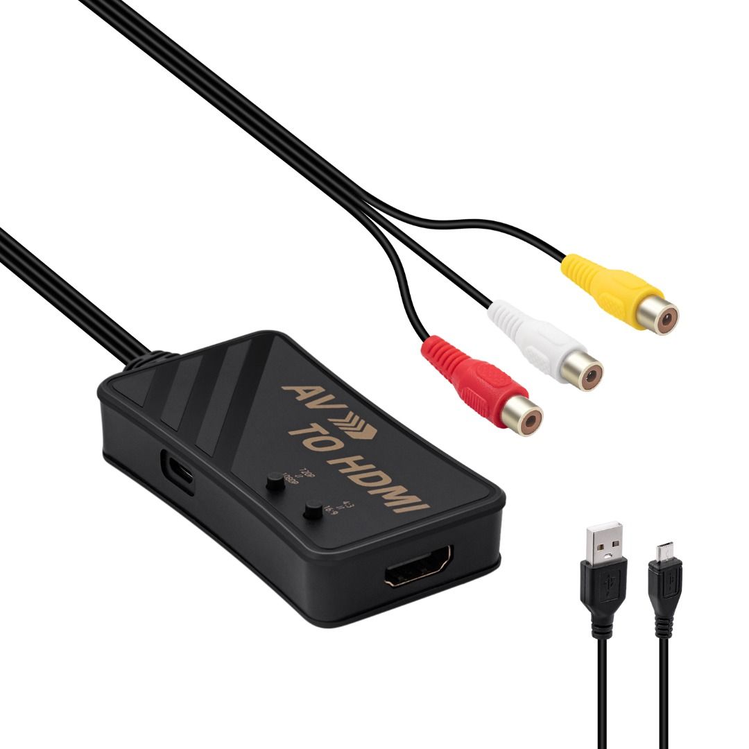 RCA Composite AV複合端子 三色線 紅白黃線轉HDMI視訊音訊轉換線, 家庭電器, 電視 & 其他娛樂, 電視組件及配件 ...