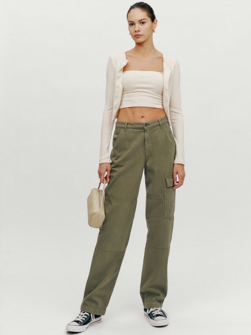 Reformation Cream Bailey High Rise Utility Pant Women s Fashion Bottoms Other Bottoms on Carousell