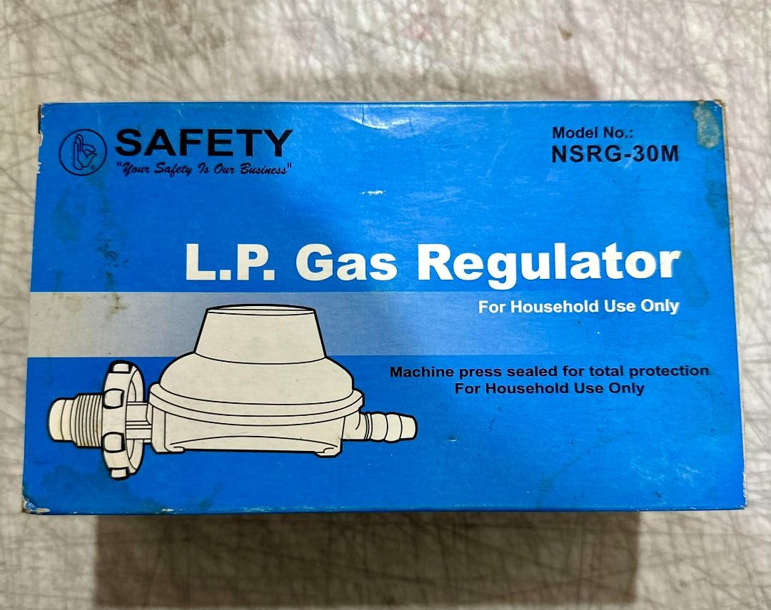 Safety LPG Regulators for M-GAS (Category: Cookware & Accessories) located in Manila. Submitted by memorylanestore (Listing ID 1303634380, Image 3). Description: - Machine press sealed for total protection - For household use Input pressure: 20-1560 kpa Output pressure: 2.80 +- 0.50kpa Gas flow: 0.6m3/h Capacity: 3.50kpa Available Model: NSR-30 NSRG-30M.