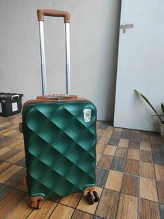Starbucks Green Handcarry Luggage 20inch Cabin size with 360deg Wheels Hardcase With Security Lock Rubber Wheels Silent