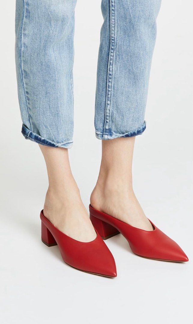 Vince red mules discount