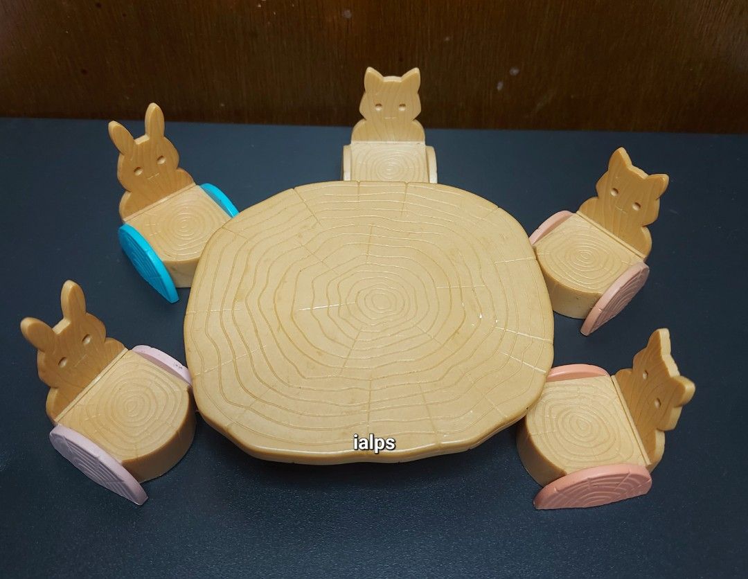 Vintage Sylvanian Families Forest Nursery Table and Chairs (Category: Kids Toys) located in Angono. Submitted by lpsflover (Listing ID 1303686929, Image 1). Description: 3 In good condition. No box. Not in production or circulation anymore. Hard to find and complete. Manage your expectations on used, vintage items. Not played with, just displayed. Payment via BDO deposit or Gcash. Shipping to be shouldered by buyer via Lalamove, Grab or J&T Expre