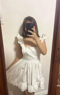 White Coquette Fairycore Milkmaid Summer Dress