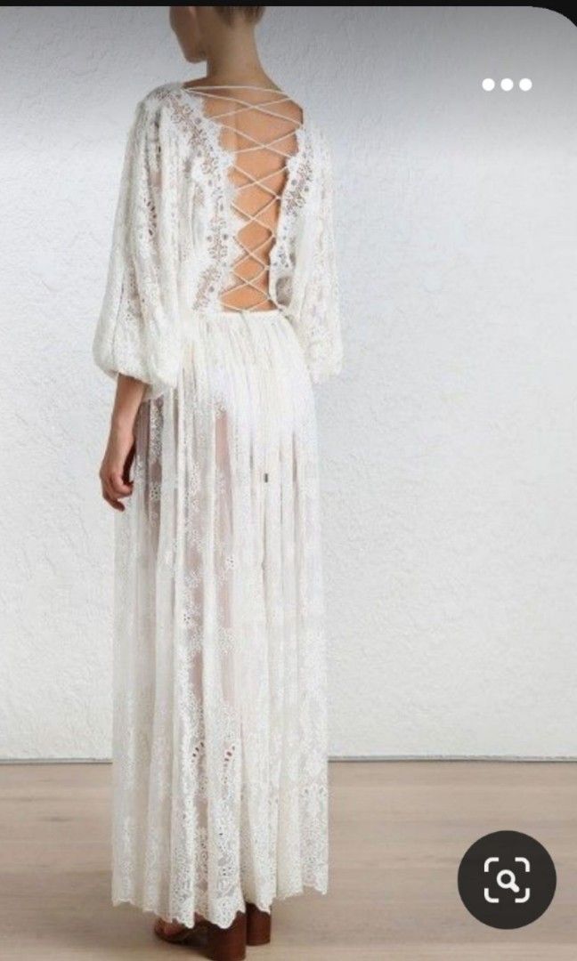 White embroidery long dress (Category: Looking For) located in Batangas. Submitted by micaelaul (Listing ID 1303735521, Image 1). Description: 34-36 bust 26-30 waist (garterized) may allowance pa. But I think best fit ito sa medium frame..