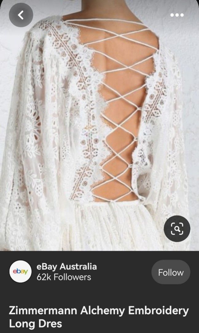 White embroidery long dress (Category: Looking For) located in Batangas. Submitted by micaelaul (Listing ID 1303735521, Image 2). Description: 34-36 bust 26-30 waist (garterized) may allowance pa. But I think best fit ito sa medium frame..