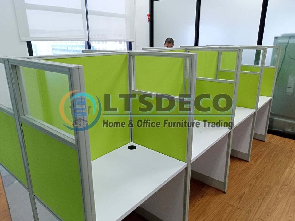 workstation cubicle/ customized fabric with glass office partition ...
