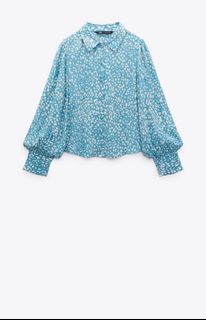 Zara Animal Print Top Shirt Blouse Longsleeves