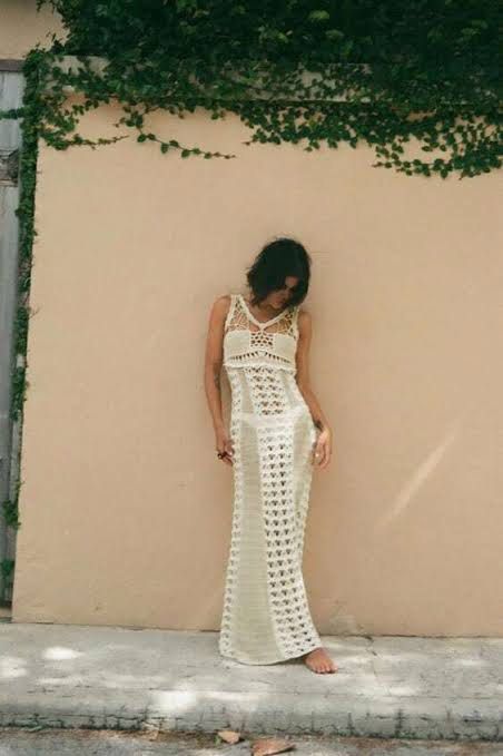 chocolate brown wedding guest dress Zara Cream Sheer Crochet Dress- Size L (see notes) – The Saved Collection main image 1