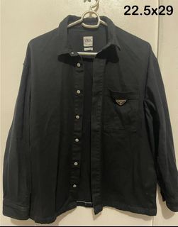 Zara with Prada Brooch Black Denim Jacket