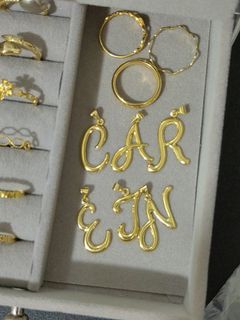 18k Saudi Gold Initial Pendants