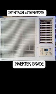 2NDHAND AIRCON 1HP HITACHI WITH REMOTE INVERTER GRADE ENERGY SAVER