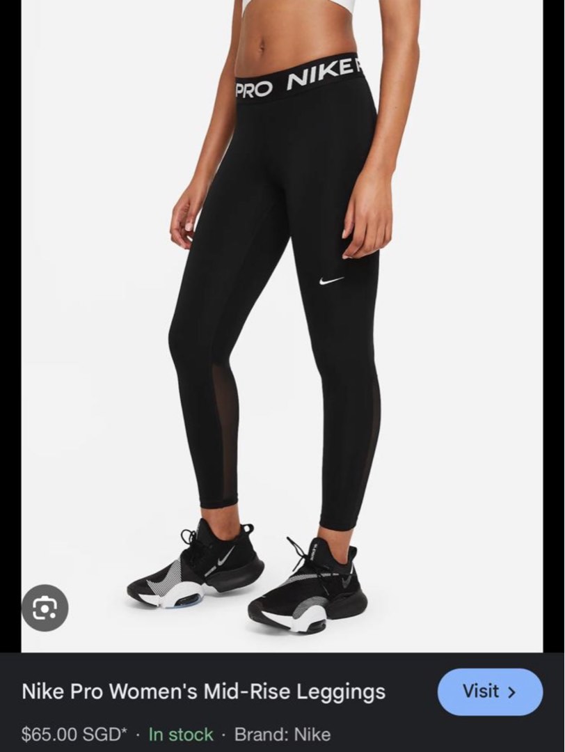 Authentic Nike Pro Women s Mid Rise Leggings Women s Fashion Activewear on Carousell