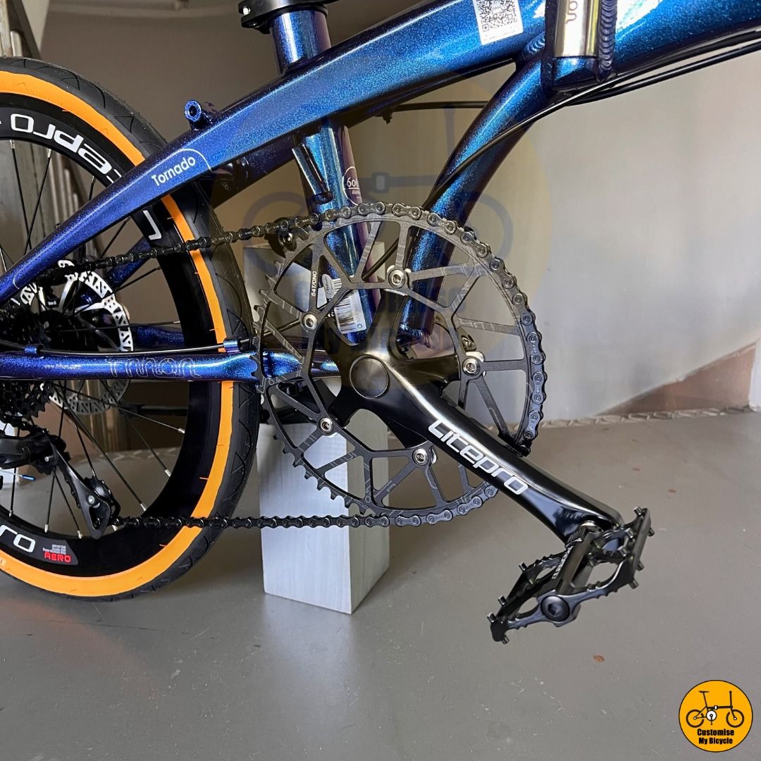 Fnhon Tornado 22 Shimano 9s Litepro Innova 451 20 inch Folding Foldable Foldie Blue Bicycle Bike