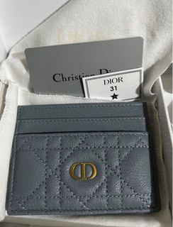[AUTHENTIC] Dior Caro Five-Slot Card Holder in Cloud Blue