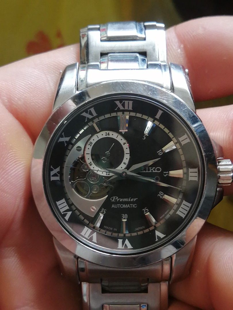 Authentic Seiko Premier Automatic 24 Jewels Open Heart Japan Made SSA215 SSA215J1 SSA215J Mens Watch