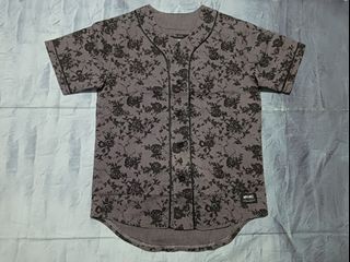 Authentic wrung black floral baseball jersey