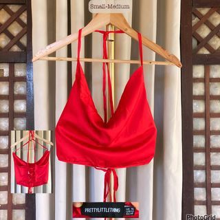 Branded Red silk backless sexy top