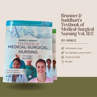 Brunner & Suddhart's Textbook of Medical-Surgical Nursing Vol. 1&2 By Hinkle